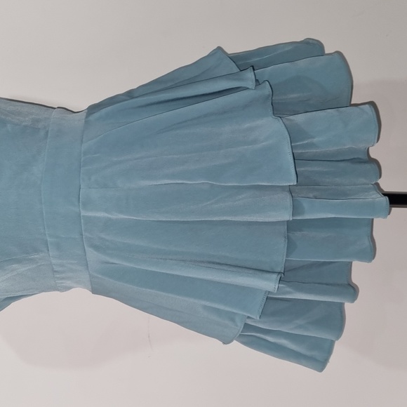 Ajoy, teal playsuit, layered ruffles, tie waist, high neck, back zip,  size 12 - Picture 3 of 10